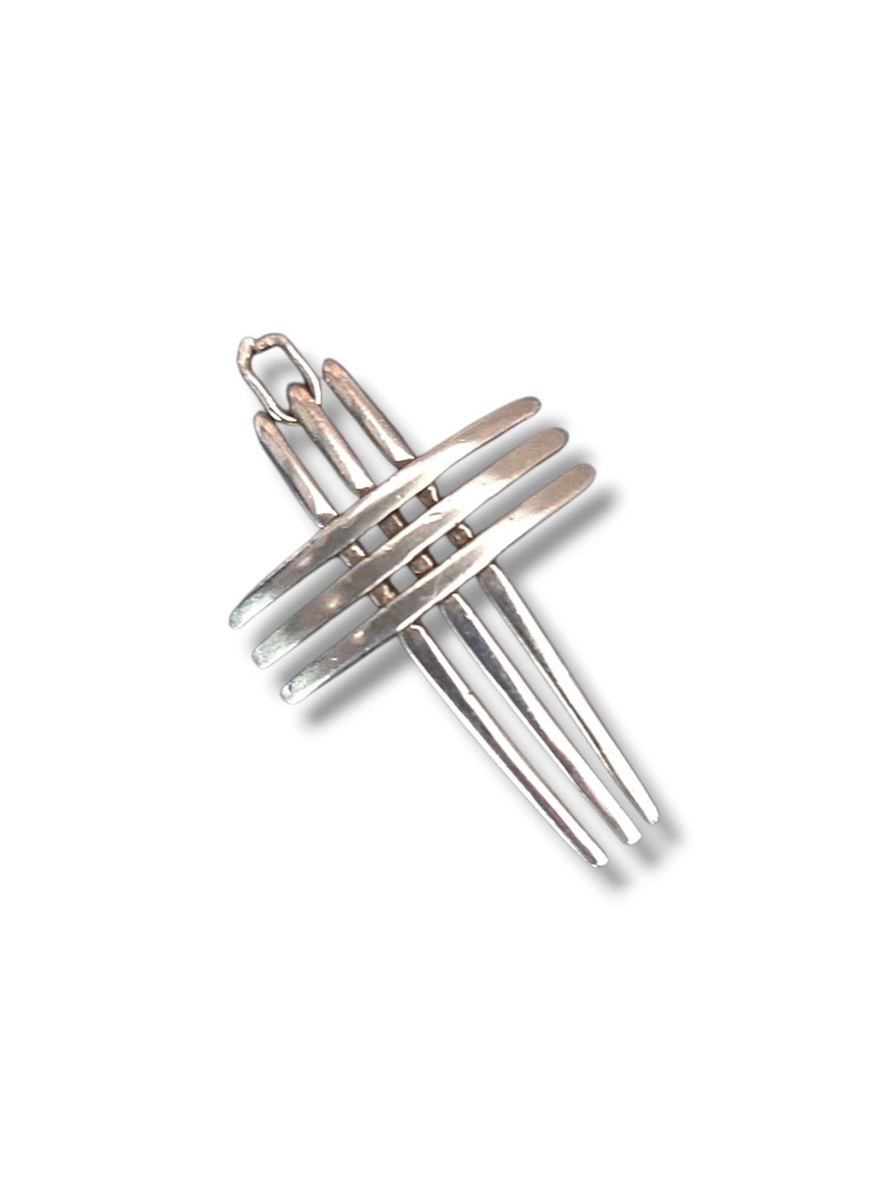 Modern Silver Cross Pendant Unisex